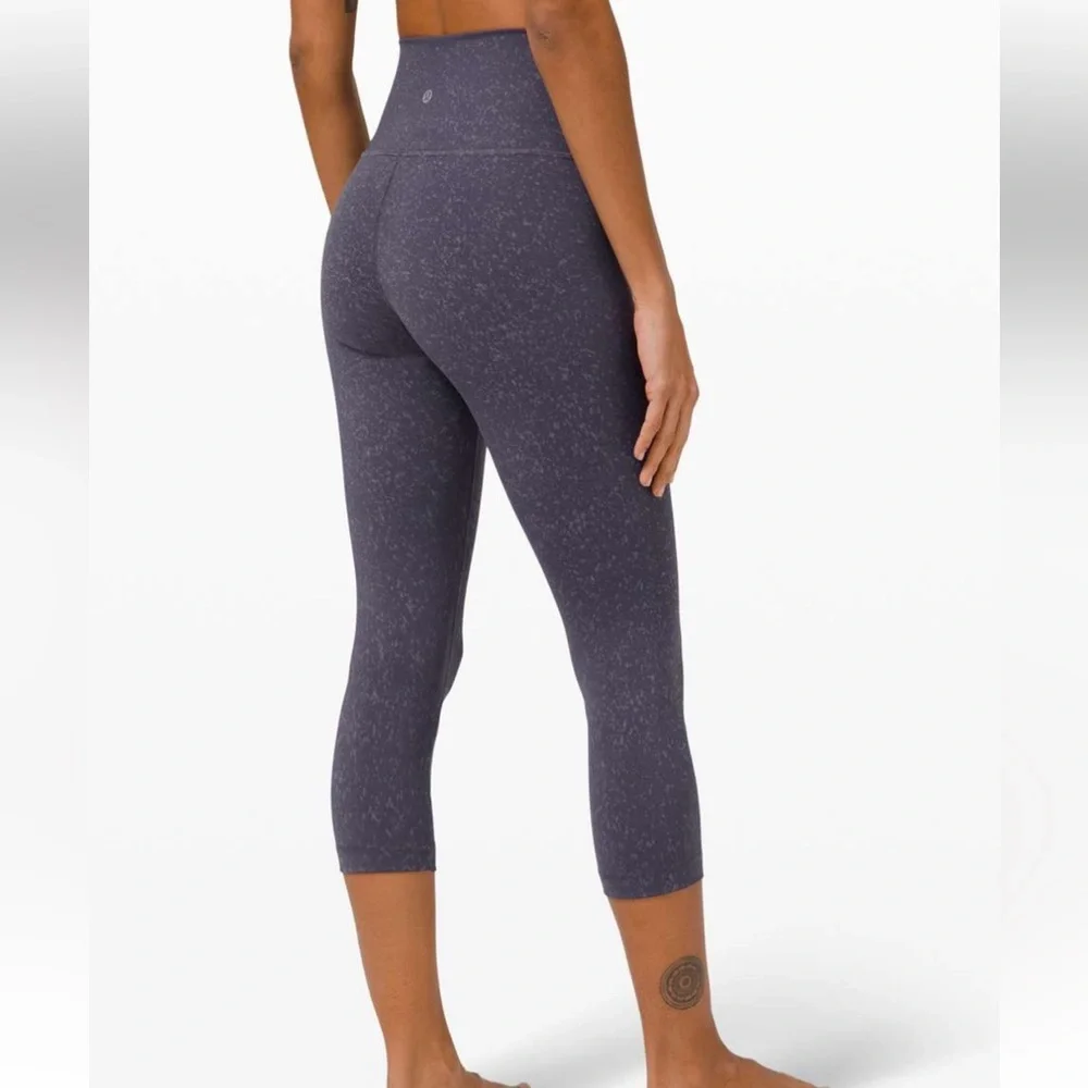 Lululemon Wunder Under High-Rise Crop 21" *Spray Full-On Indigo Spray Cadet Blue - Picture 7 of 7